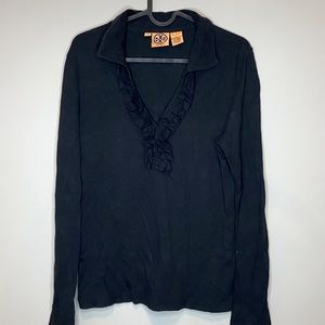 Tory Burch black ruffle collared sweater